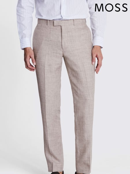 MOSS Natural Slim Fit Linen Trousers (F54470) | € 187