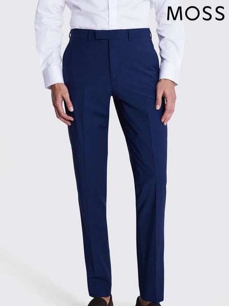 MOSS Blue Tailored Fit New Performance Trousers (F54479) | € 172