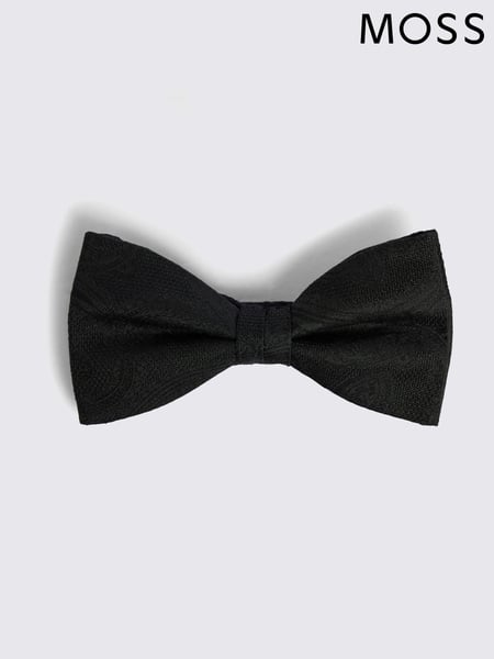 MOSS Black Black Silk Paisley Ready Bow Tie (F54482) | € 47