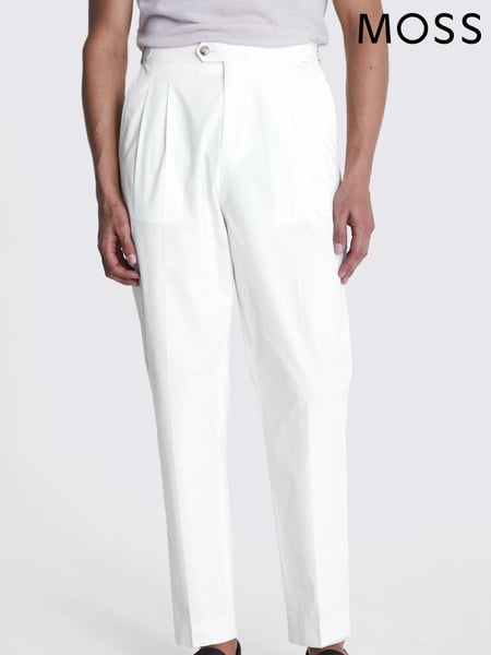 MOSS White Pleated Trousers (F54483) | € 109