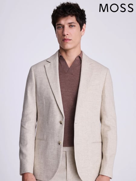 MOSS Natural Tailored Fit Herringbone Jacket (F54491) | € 279