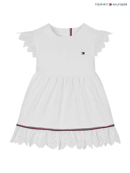 Tommy Hilfiger White Broderie Anglaise Short Sleeve Dress (F54934) | € 86