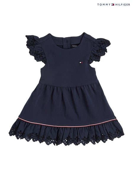 Tommy Hilfiger Blue Broderie Anglaise Short Sleeve Dress (F54958) | € 86