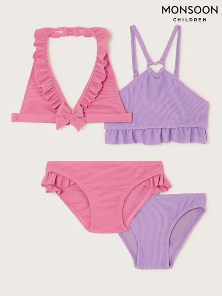 Monsoon Pink Crinkle Bikini Set 2 Pack (F57147) | € 58 - € 64