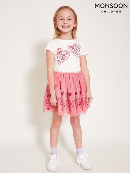 Monsoon Pink Heart Embroidered Disco Dress (F57153) | € 59 - € 67