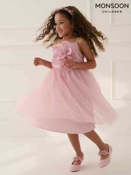 Monsoon Pink Annabelle Flower Bodice Tulle Dress (F57257) | € 81 - € 97