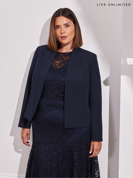 Live Unlimited Blue Cropped Peplum Blazer (F57410) | € 201