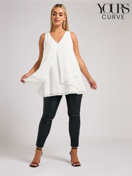 Yours Curve White London Layered Top (F58176) | € 50