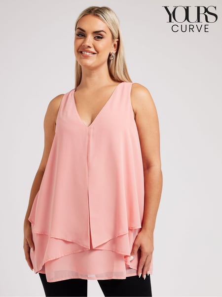 Yours Curve Pink London Layered Top (F58201) | € 50