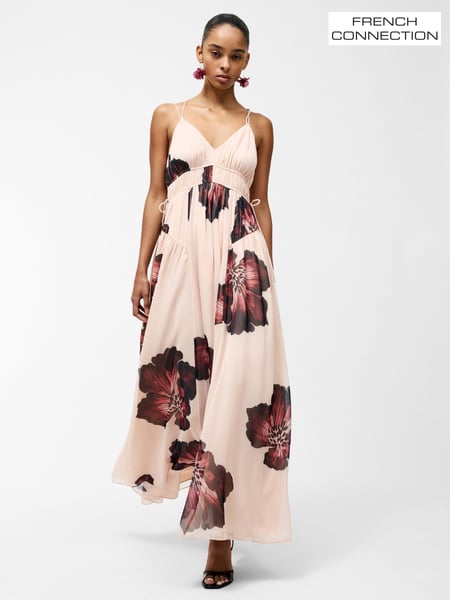 French Connection Pink Elyse Hallie Crinkle Maxi Dress (F59030) | € 166