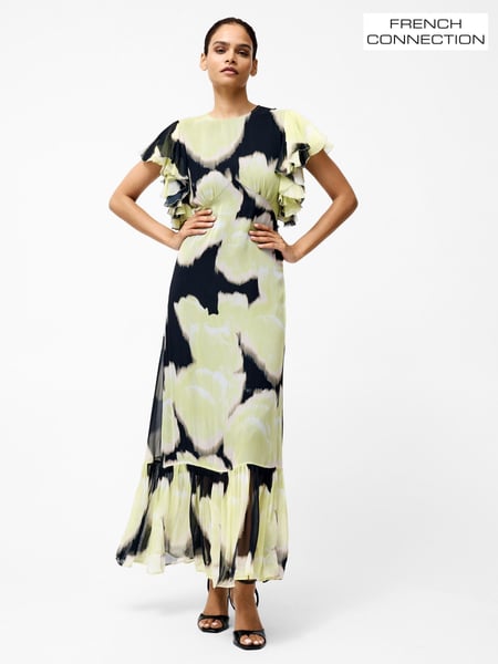 French Connection Grey Natalie Emina Chiffon Maxi Dress (F59042) | € 197