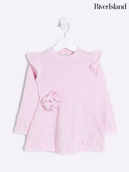 River Island Pink Girls Rose Flippy Dress (F59351) | € 41