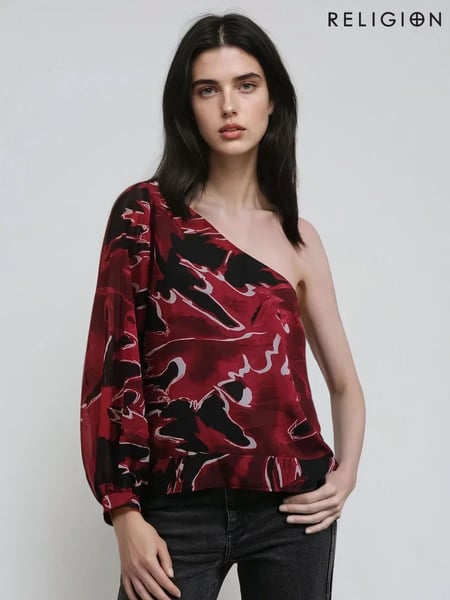 Religion Red Julia One Shoulder Top (F59772) | € 78