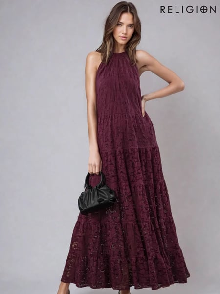 Religion Red Eileen Tiered Maxi Lace Dress (F59788) | € 179