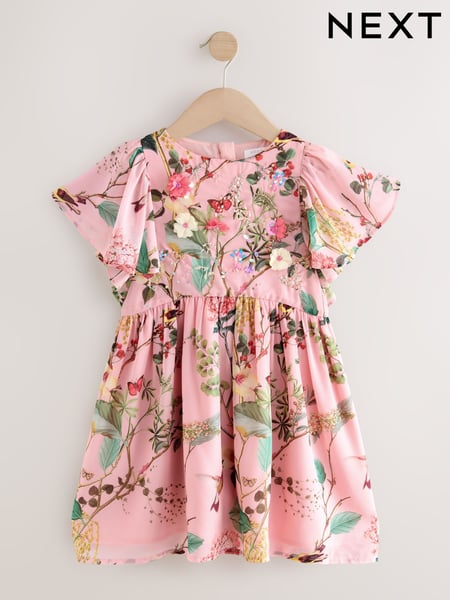 Pink Floral Embellished Occasion Dress (3-16yrs) (F60372) | € 37 - € 45