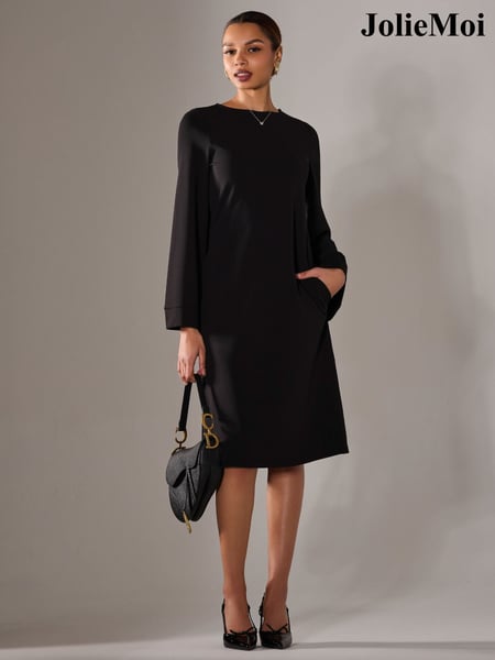 Jolie Moi Black Midi A Line Dress (F60776) | € 106