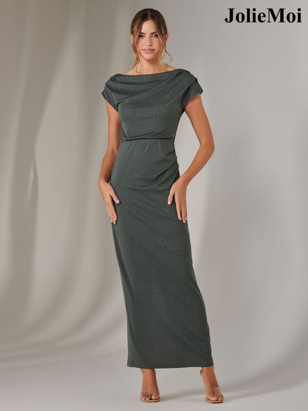 Jolie Moi Green Asymmetrical Bodycon Midaxi Dress (F60777) | € 122