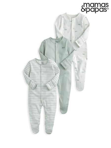 Mamas & Papas Blue Whale 100% Cotton Sleepsuits 3 Pack (F61698) | € 34