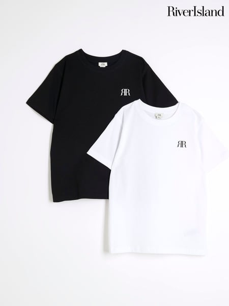 River Island White Boys 100% Cotton T-Shirts 2 Pack (F62302) | € 22