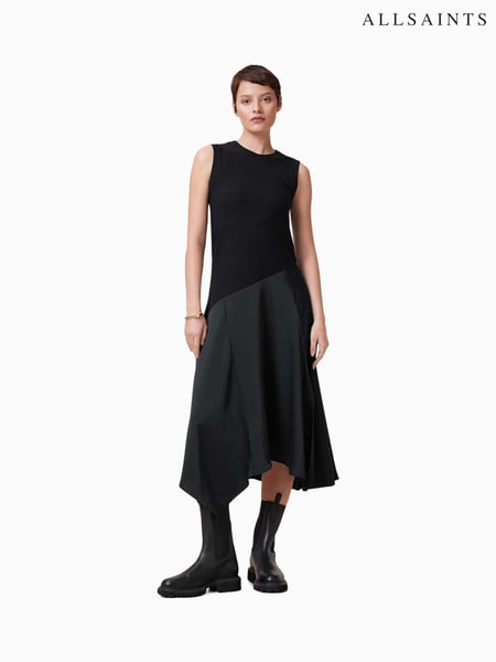 AllSaints Black Pia Satin Dress (F62561) | € 201