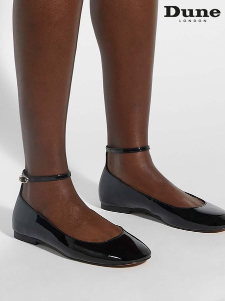 Dune London Black Hoop Ankle Strap Ballet Shoes (F63681) | € 108
