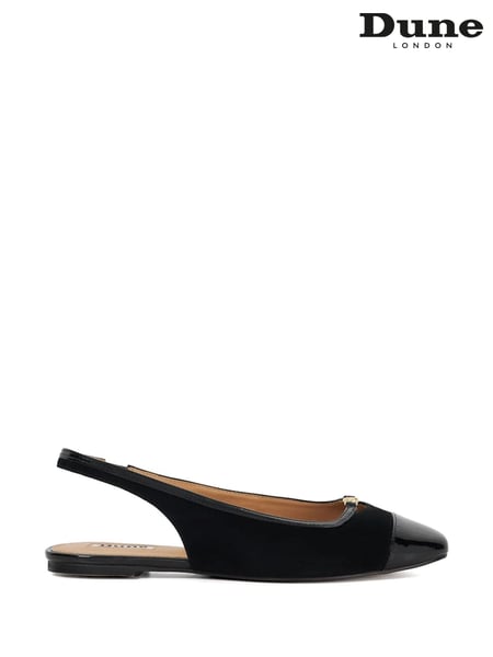 Dune London Black Hanna Slingback Toe Cap Flat Shoes (F63703) | € 139