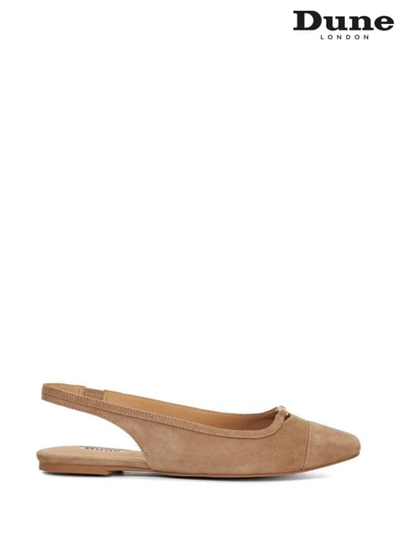 Dune London Brown Hanna Slingback Toe Cap Flat Shoes (F63706) | € 139