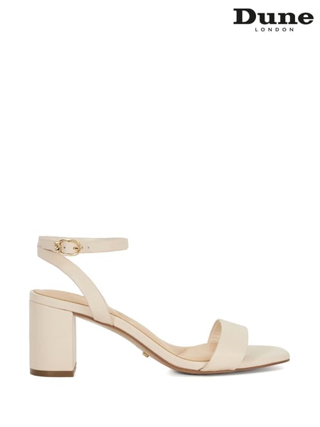 Dune London Cream Standard Fit Melini Block Heel Sandals (F63713) | € 139