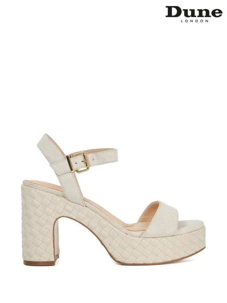 Dune London Cream Monotone Platform Heel Sandals (F63726) | € 170