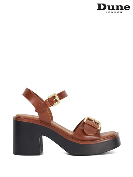 Dune London Red Jupiter Buckle Flatform Sandals (F63730) | € 154