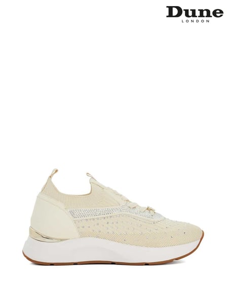 Dune London Cream Eras Fly Knit Runner Trainers (F63742) | € 154