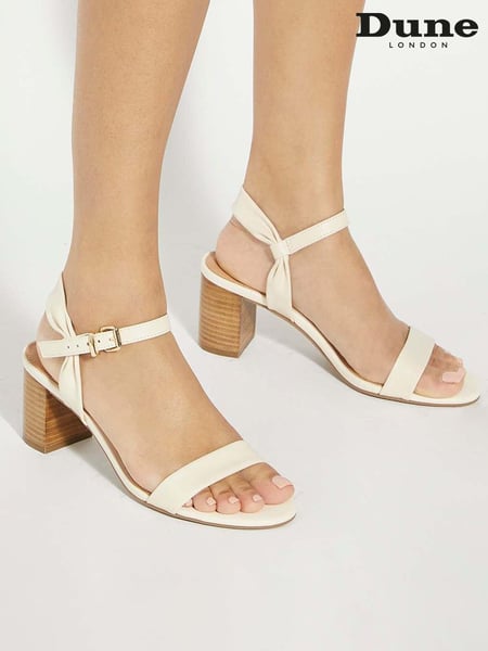 Dune London Cream Standard Fit Jaliz Two Part Heel Sandals (F63765) | € 123
