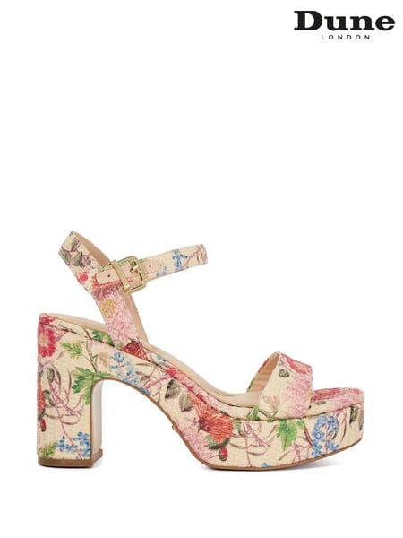Dune London Natural Light Monotone Platform Heel Sandals (F63773) | € 170