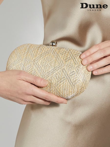 Dune London Silver Extra Oval Woven Clutch Bag (F63918) | € 139