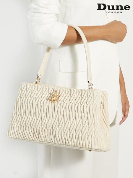 Dune London Cream Large Darla Wave Quilt Bag (F63932) | € 279