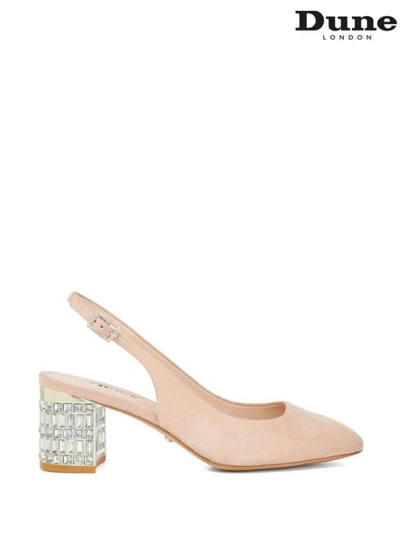 Dune London Pink Calena Jewelled Slingback Heels (F64073) | € 201