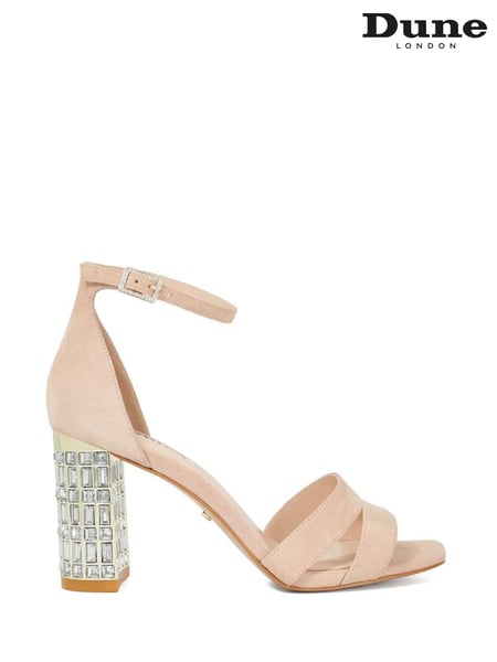 Dune London Pink Malenna Jewelled Heel Sandals (F64084) | € 201