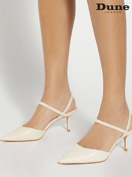 Dune London Cream Wide Fit Classical Elasticated Open Courts (F64091) | € 123
