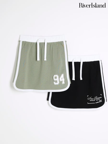 River Island Green Girls Runner 100% Cotton Skirts 2 Pack (F64552) | € 28