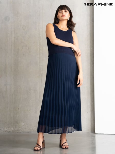 Seraphine Maternity Blue Dress with Topper (F65042) | € 139