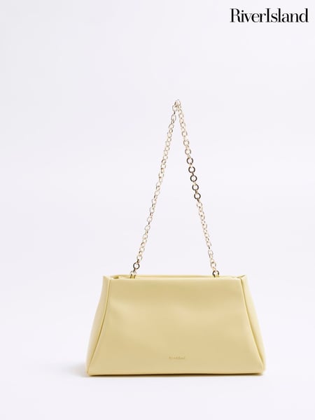 River Island Yellow Faux Leather Structured Clutch Bag (F66298) | € 44