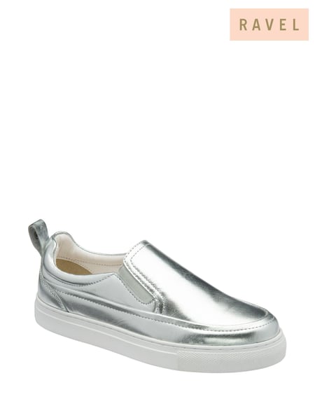 Ravel Silver Leather Slip-On Trainers (F66334) | € 101
