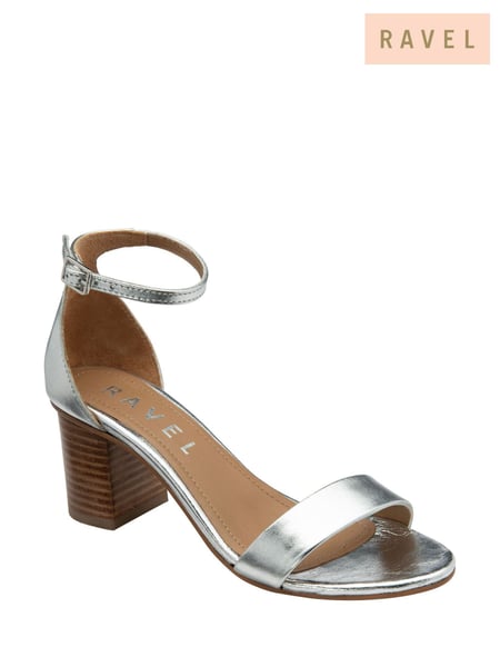 Ravel Silver Leather Heeled Sandals (F66348) | € 101