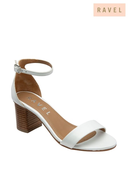 Ravel White Leather Heeled Sandals (F66370) | € 101