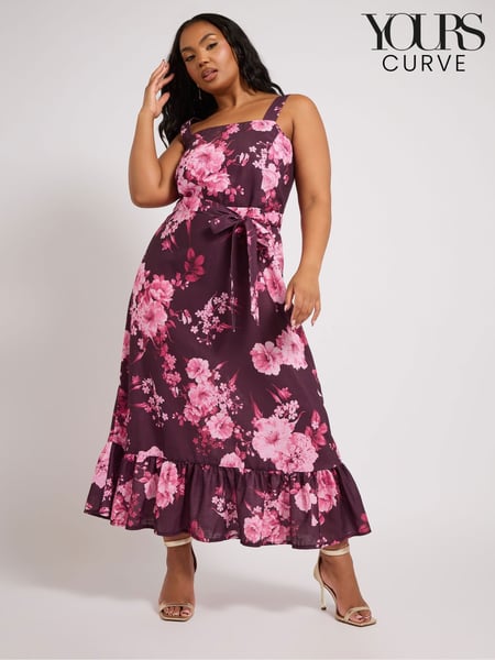 Yours Curve Purple London Flower Look Dress (F67002) | € 98