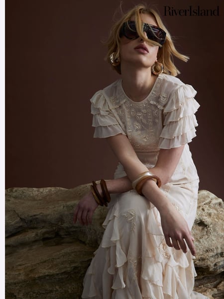 River Island Pink Ruffle Embellished Maxi Dress (F68816) | € 246