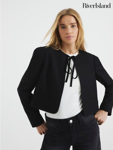 River Island Black Black Tie Front Blazer (F69322) | € 86