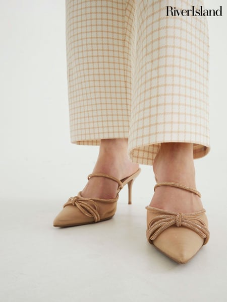 River Island Brown Diamante Mules (F69329) | € 72