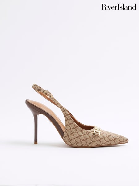 River Island Brown Sling Back Court Shoes (F69355) | € 72