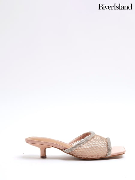 River Island Pink Diamante Peep Toe Heeled Sandals (F69358) | € 59